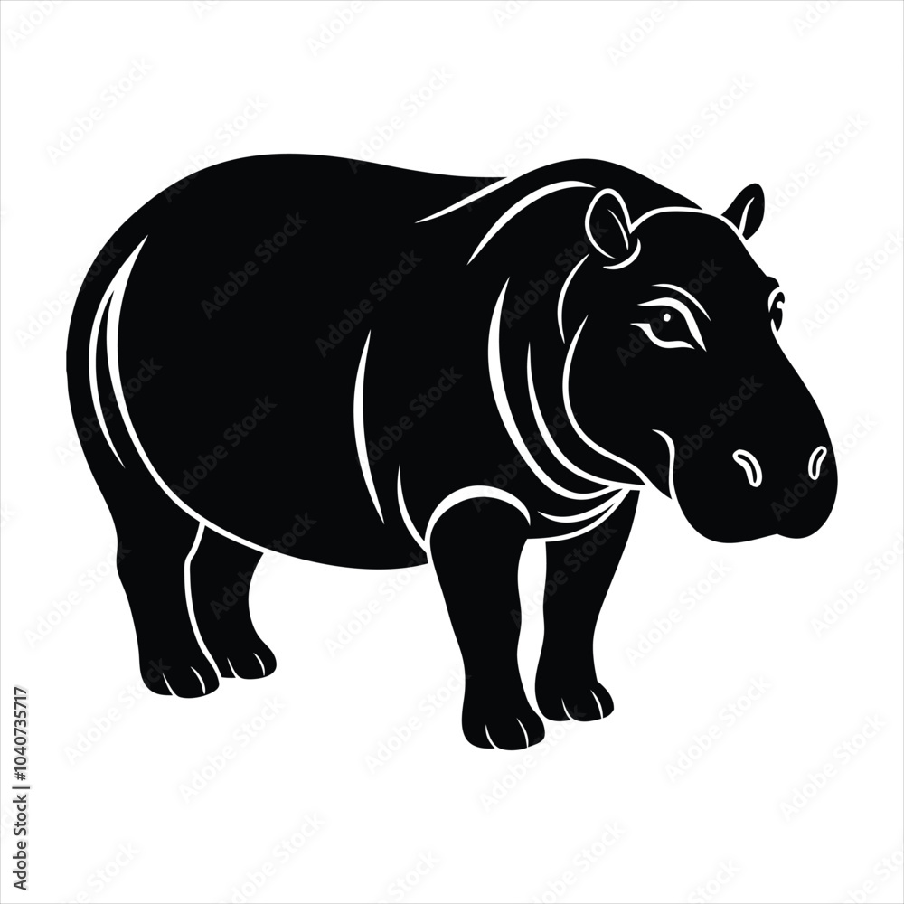 Hippopotamus silhouette vector Hippopotamus silhouette vector