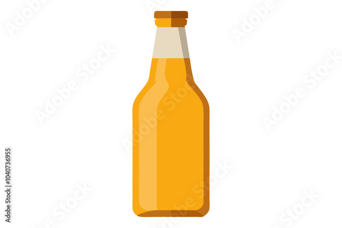 Empty glass beer bottle isolated on white background