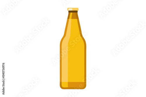 Empty glass beer bottle isolated on white background