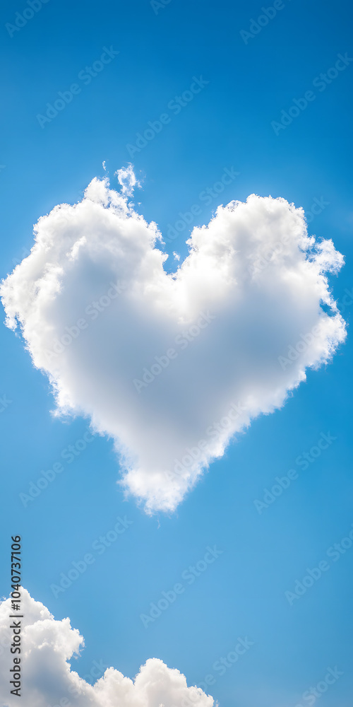 Nuvem em forma de coração em um céu azul claro simbolizando o amor. Nuvem em forma de coração em um céu azul claro simbolizando o amor.