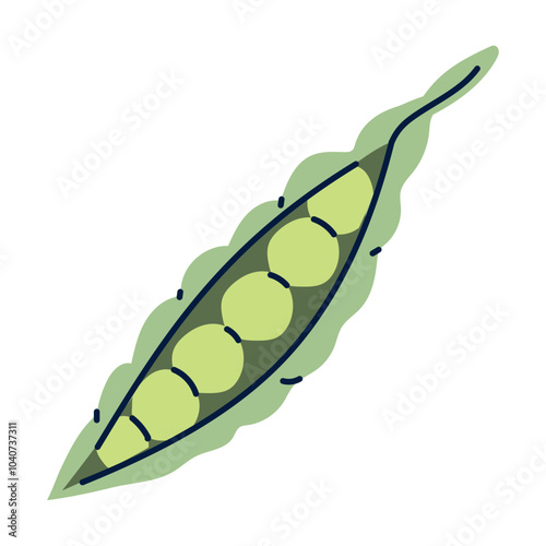 Vector image of a green pea icon on a white background