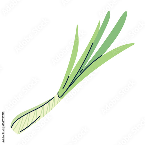 Vector image of a LONG ONION icon with a white background