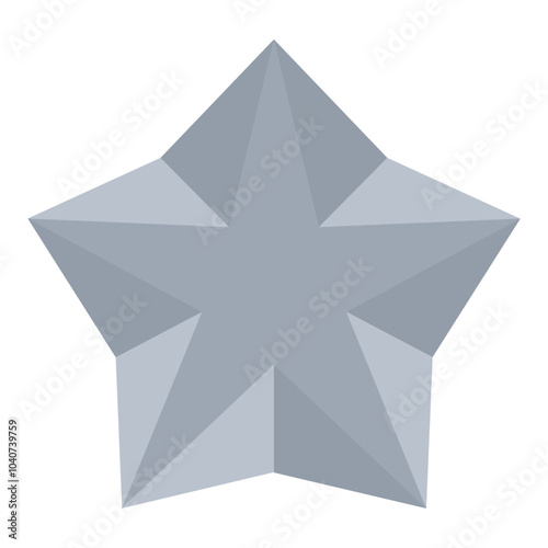 Vector image of a silver star icon on a white background