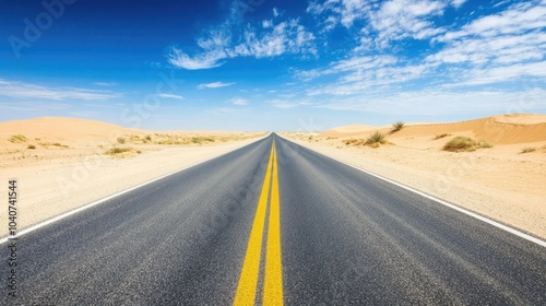 Open Road Through Desert Landscape