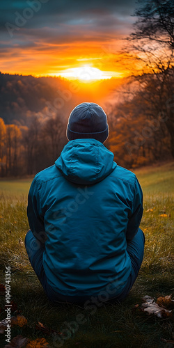 Pessoa esperançosa contemplando o nascer do sol