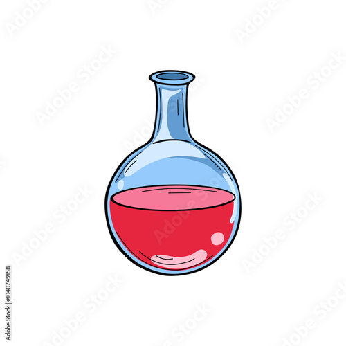 Laboratory flask Vector illustration Cartoon style