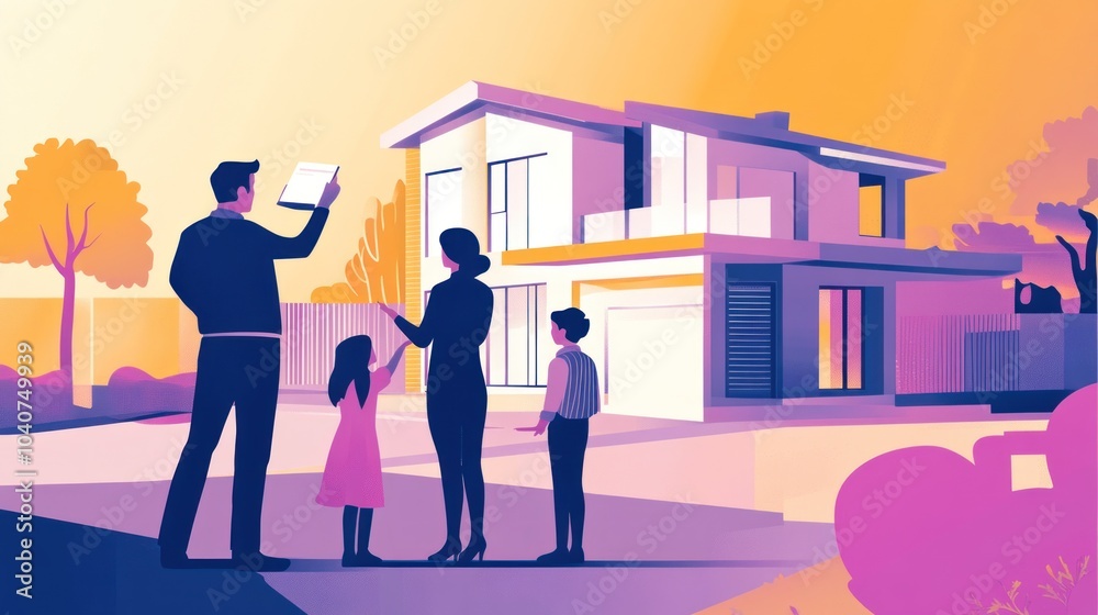 Family Looking at New Home