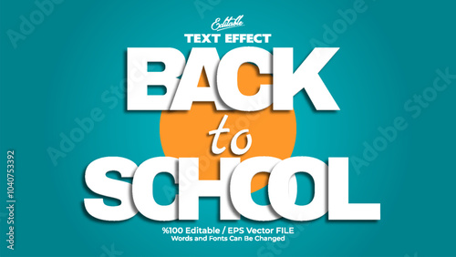 Minimal style back to school editable text effect