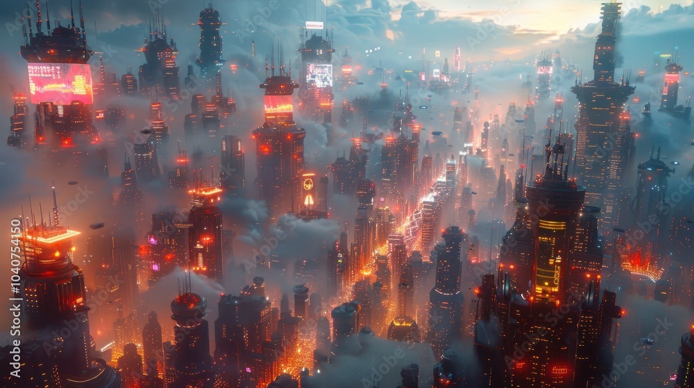 Futuristic Cityscape in the Clouds Futuristic Cityscape in the Clouds