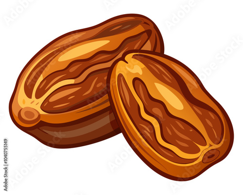 Delicious dates macro vector art and illustration