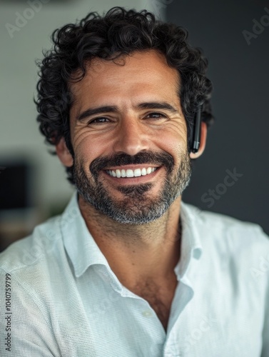 Smiling Business Man Posing for Portrait