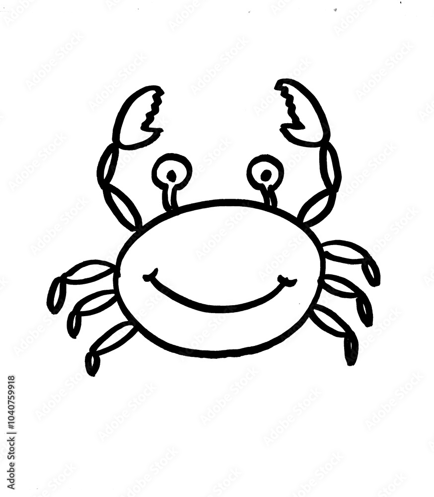 Funny cartoon crab on white background, illustration Funny cartoon crab on white background, illustration