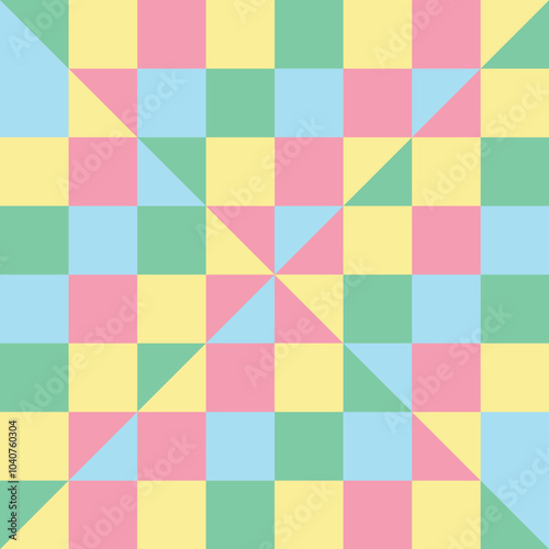 Hand drawn colour blocked pattern illustration
geometric