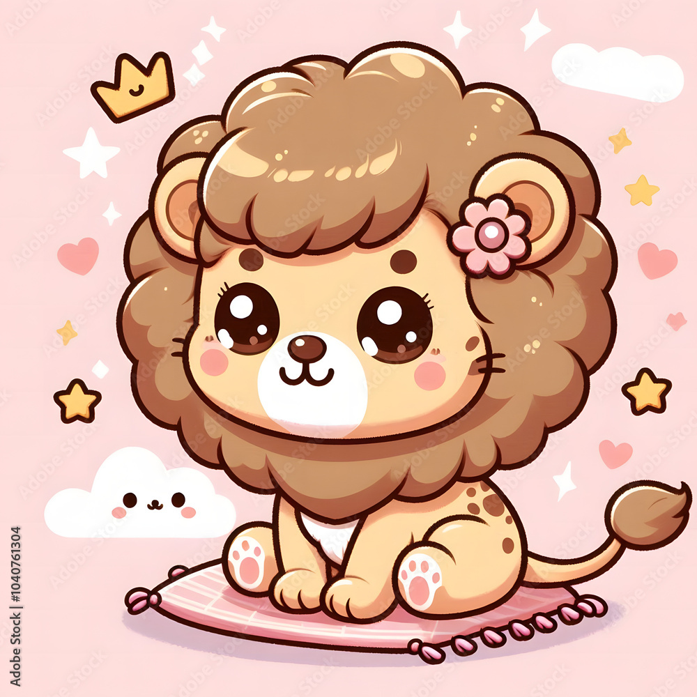 Ilustración Leoncito tierno Ilustración Leoncito tierno