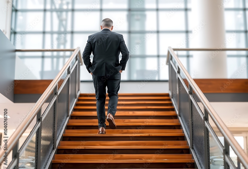 Close up young businessman feet sprinting up stairs office middle image Close up young businessman feet sprinting up stairs office middle image