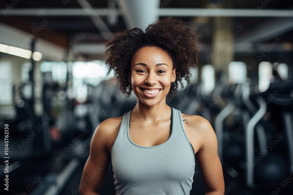 Portrait of a young female African American fitness trainer Portrait of a young female African American fitness trainer