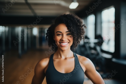 Free Download Portrait of a young female African American fitness trainer - GFXLoad