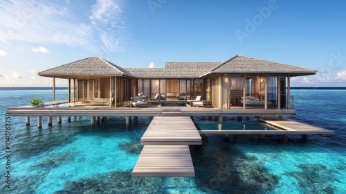 Modern Overwater Villa with Scenic Ocean View