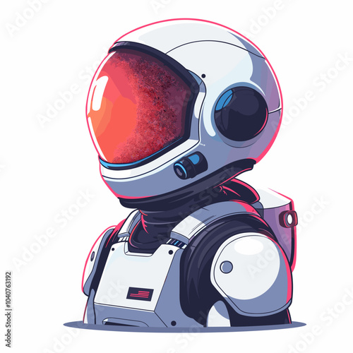 Astronaut helmet. Vector illustration on white background. Cartoon style.