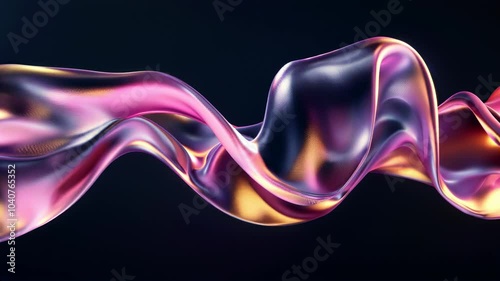 elegant holographic liquid metal waves, flowing vibrant colors for abstract backgrounds