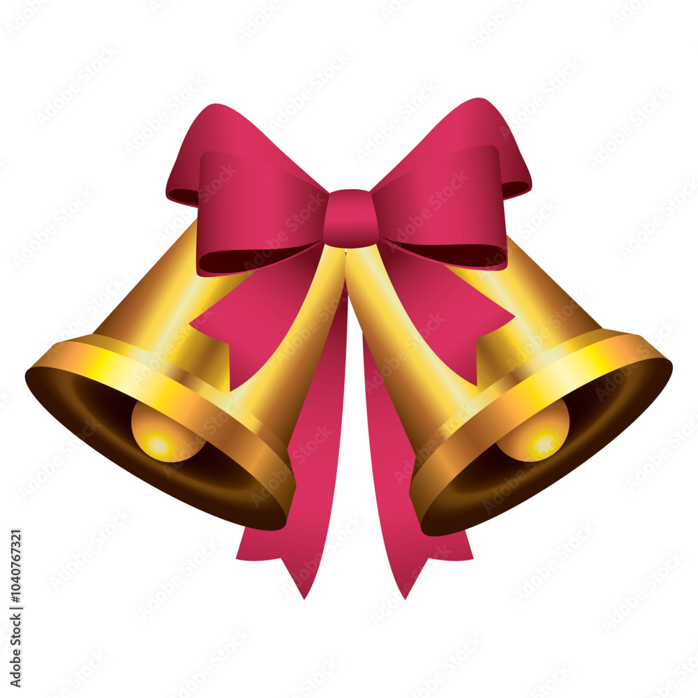 Vector image of a Christmas bell icon with a white background Vector image of a Christmas bell icon with a white background