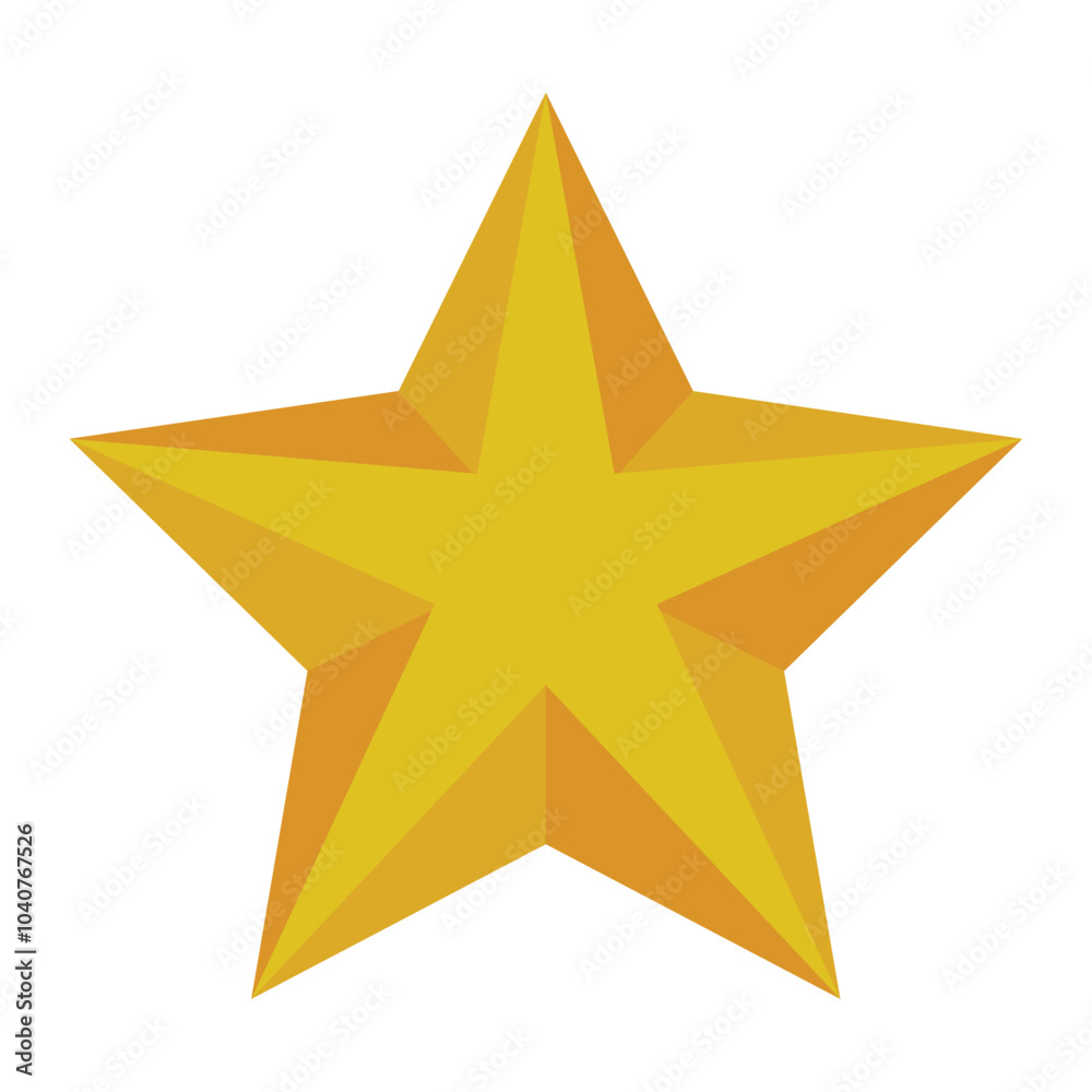 Vector image of a golden star icon with a white background Vector image of a golden star icon with a white background