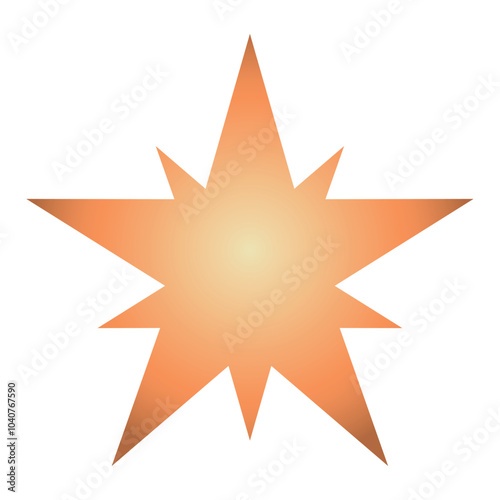 Vector image of a golden star icon with a white background