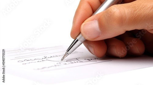 Hand Signing a Document with a Pen