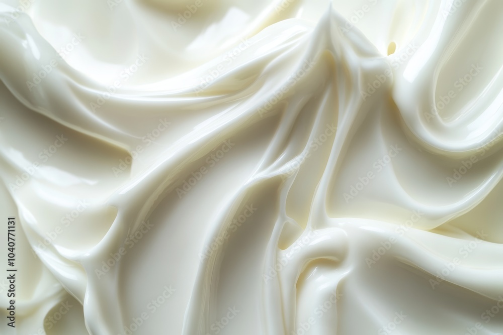Glossy cream swirls creating a smooth and shiny texture in a clean macro focus Glossy cream swirls creating a smooth and shiny texture in a clean macro focus