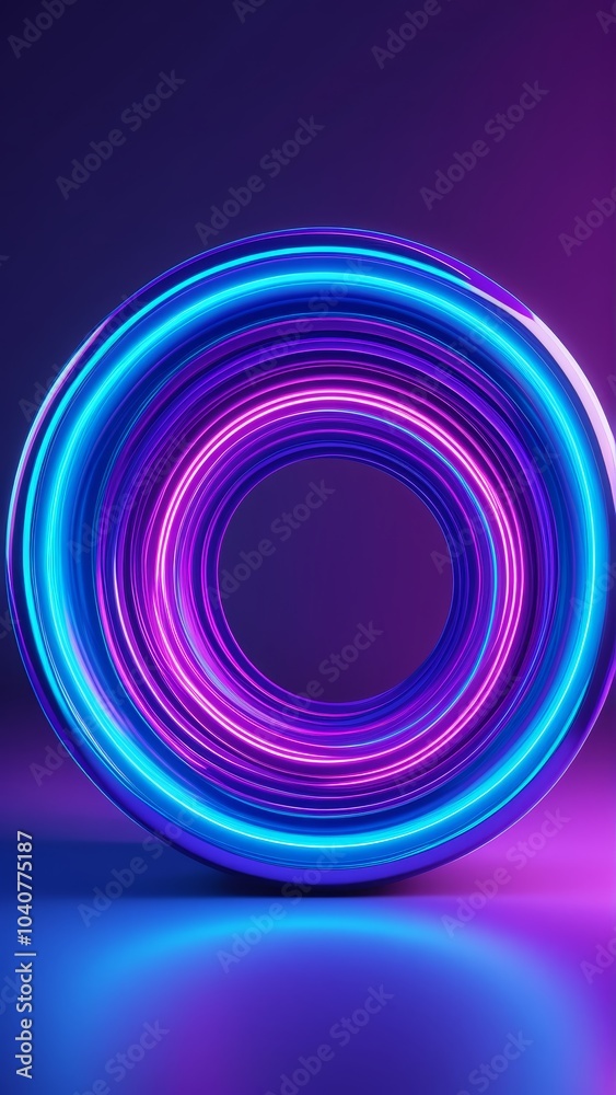 Glowing 3D Abstract Object with Vibrant Neon Lights Glowing 3D Abstract Object with Vibrant Neon Lights