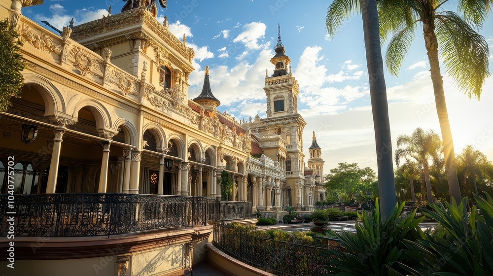 Fototapeta premium Grand Palace with Elaborate Architecture and Tower