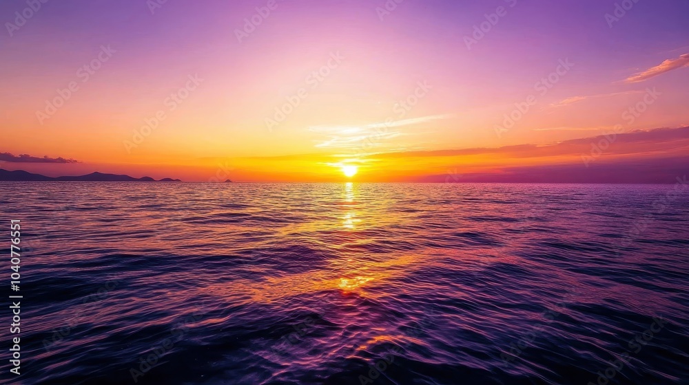 Fototapeta premium Serene Sunset Over Ocean Waves at Dusk