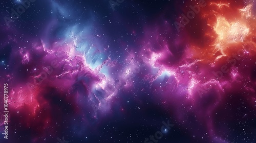 Nebula and Stars in Deep Space - Cinematic Galaxy Illustration