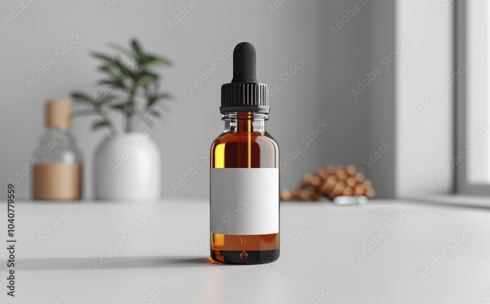 Amber Glass Dropper Bottle with Blank Label for Medical and Cosmetic Use Amber Glass Dropper Bottle with Blank Label for Medical and Cosmetic Use
