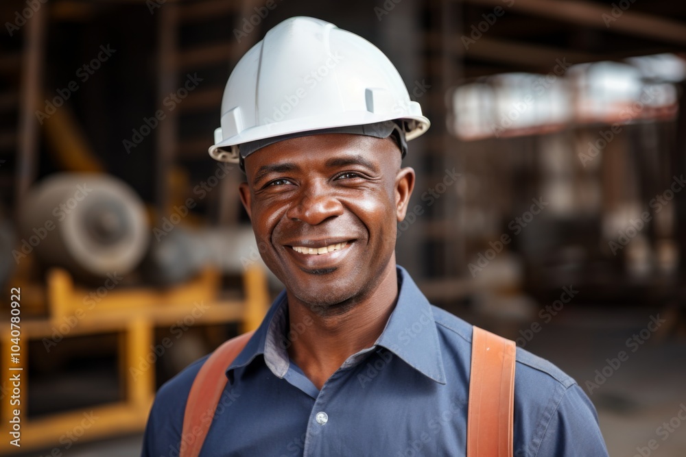 Smiling portrait of a middle aged businessman on construction site Smiling portrait of a middle aged businessman on construction site