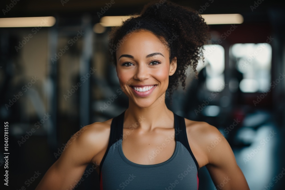 Portrait of a young female African American fitness trainer Portrait of a young female African American fitness trainer