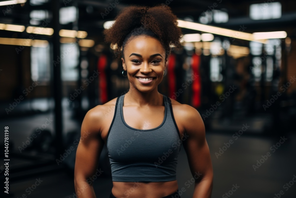 Portrait of a young female African American fitness trainer Portrait of a young female African American fitness trainer
