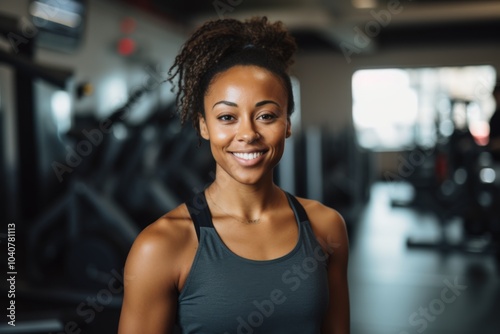 Portrait of a young female African American fitness trainer