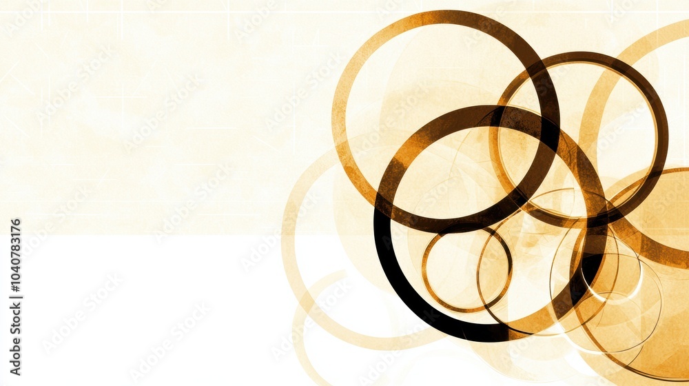 Overlapping Transparent Circles and Rings in Abstract Geometric Composition Overlapping Transparent Circles and Rings in Abstract Geometric Composition