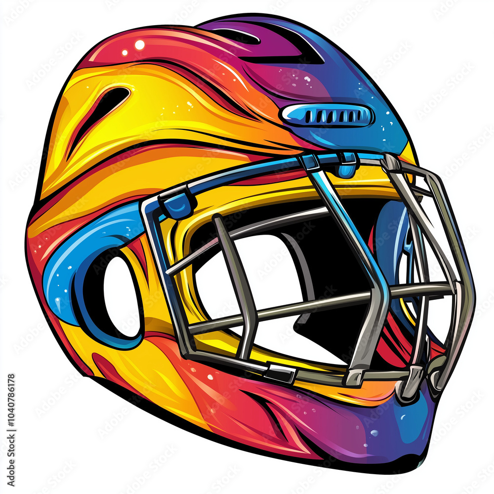 Cartoon-style hockey helmet Cartoon-style hockey helmet