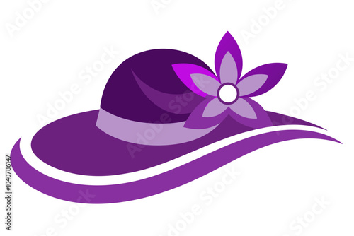 antique ladies' hat with flowers isolated on a white background