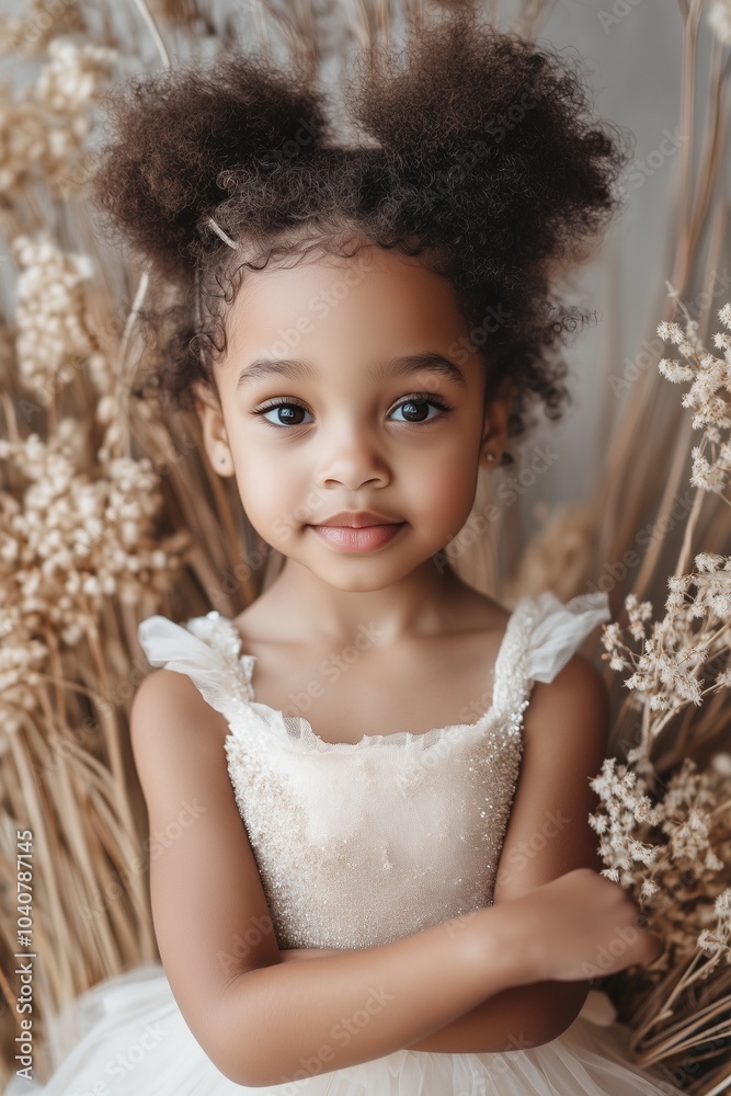 Young African American Ballerina, Children's Dancing in a Ballet Tutu Young African American Ballerina, Children's Dancing in a Ballet Tutu