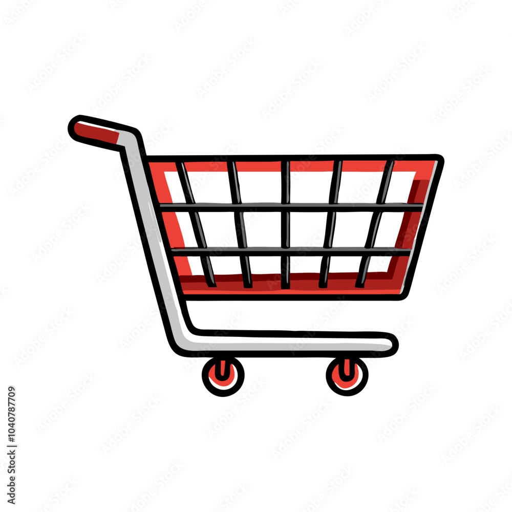 Red shopping cart icon Red shopping cart icon
