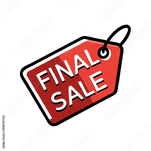 Red final sale price tag icon