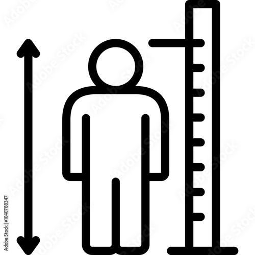 height icon illustration design with outline