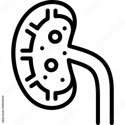 kidney stones icon illustration design with outline