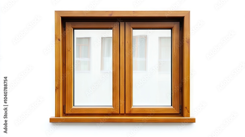 Elegant Brown Window Frame with Clear Panes Elegant Brown Window Frame with Clear Panes