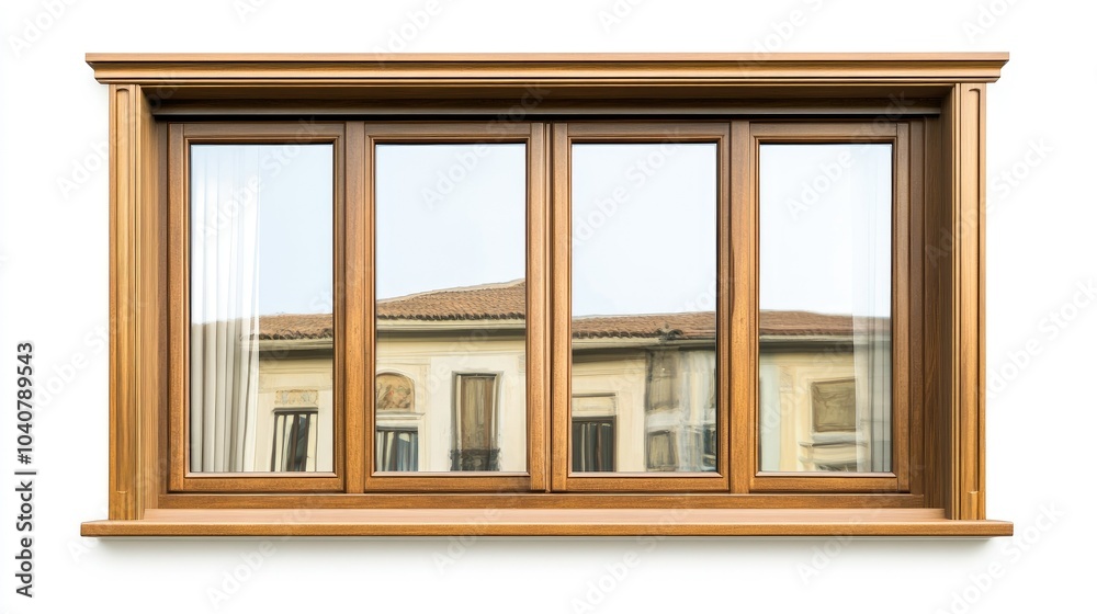 Classic Brown Wooden Sliding Window Fram Classic Brown Wooden Sliding Window Fram