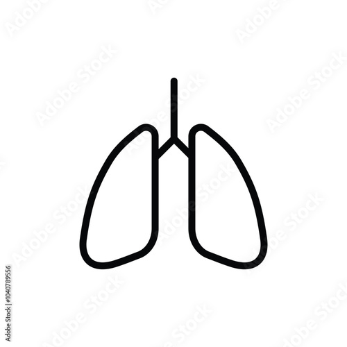 Lungs line icon isolated on white background. Human primary organ of the respiratory system vector illustration.