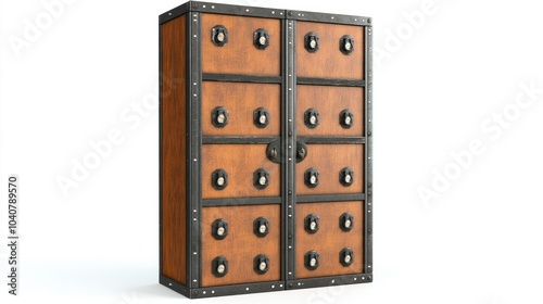 Classic Wooden Locker with Combination Locks